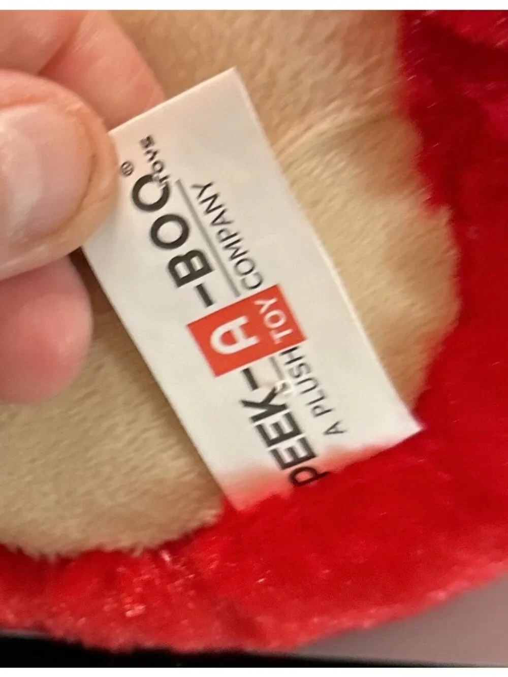 Peek a Boo Toys Red Bull Plush Stuffed Animal With Tag 16” Read